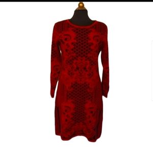 Women's Sweater Dress Red Size 8 Long Sleeve